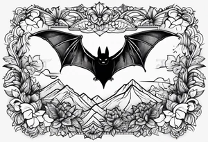 Black bat doodle tattoo idea