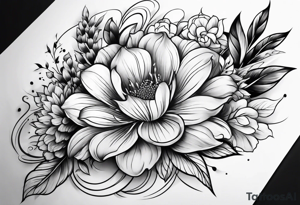 Floral sleeve tattoo idea