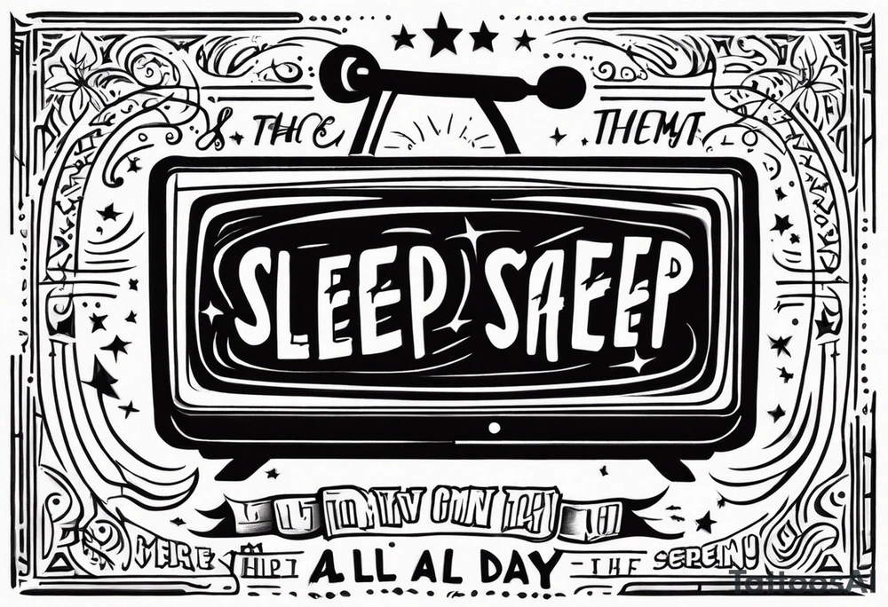 watch TV and sleep all day tattoo idea