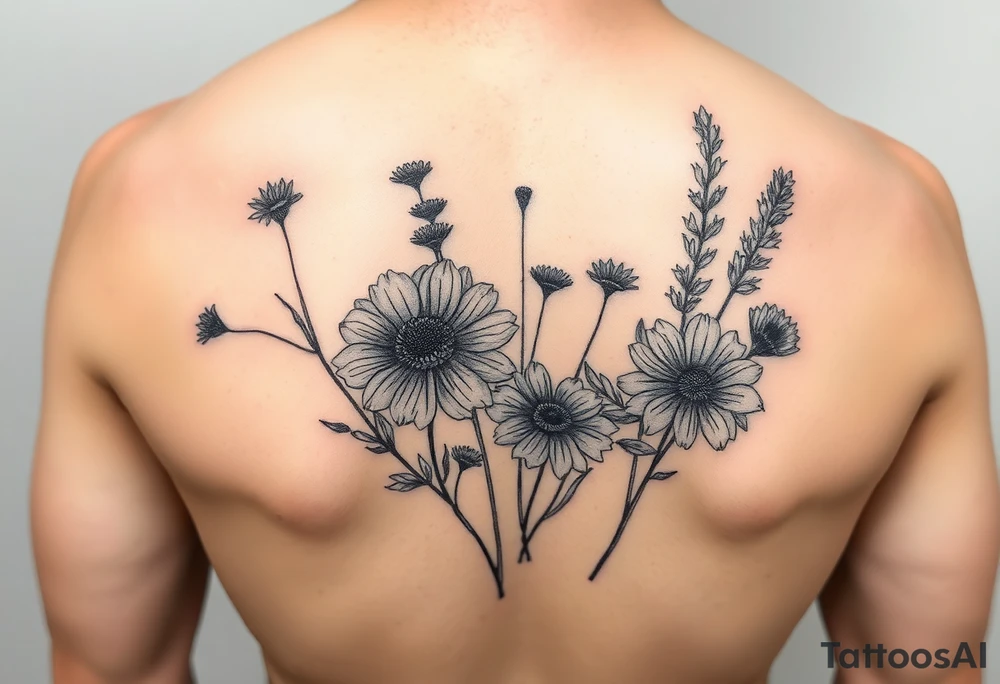 Watercolor wildflowers tattoo idea