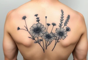 Watercolor wildflowers tattoo idea