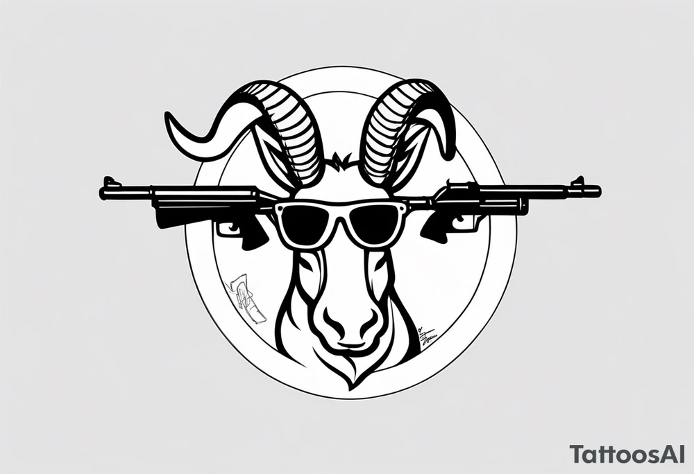 capricorn with sunglasses and a shotgun tattoo idea