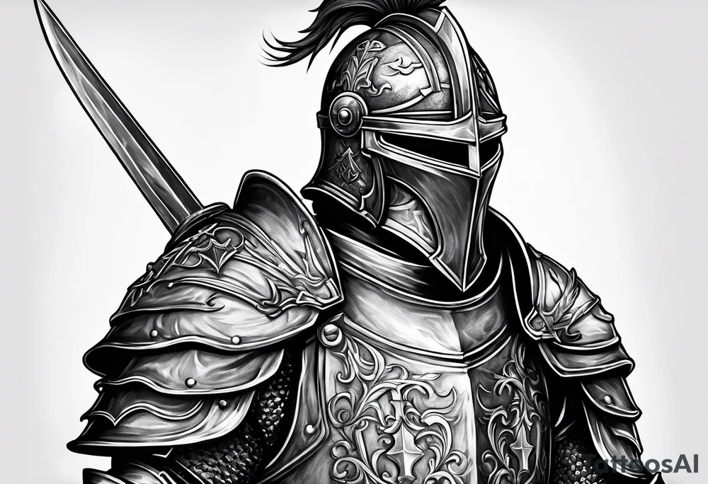 knight with heavy armor tattoo idea