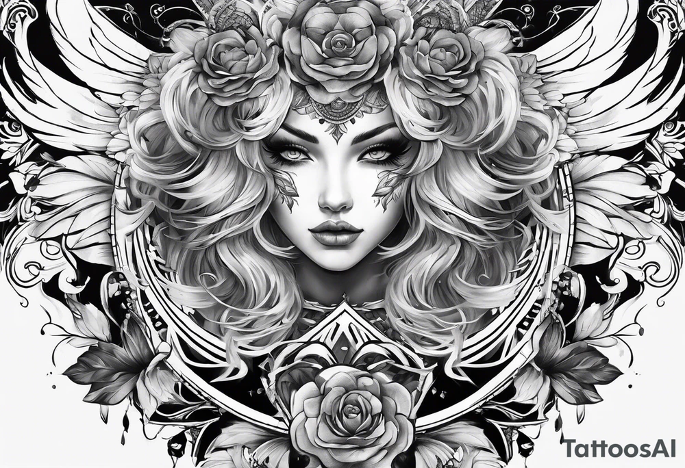 Full Back tattoo covering the whole back oblong tattoo idea