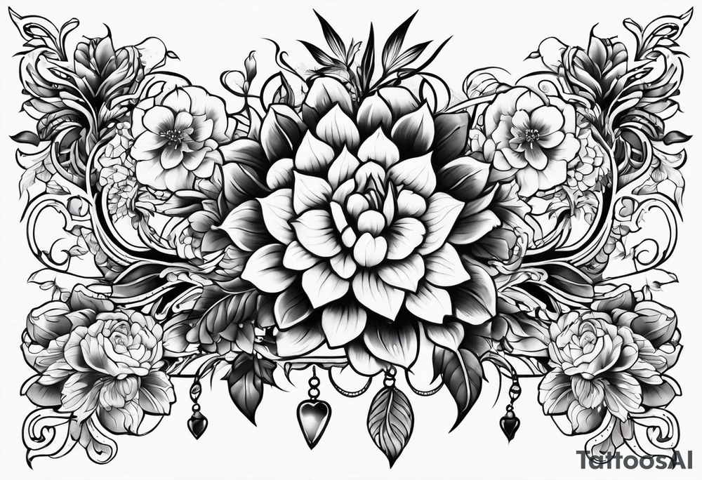 ornate floral sternum tattoo tattoo idea