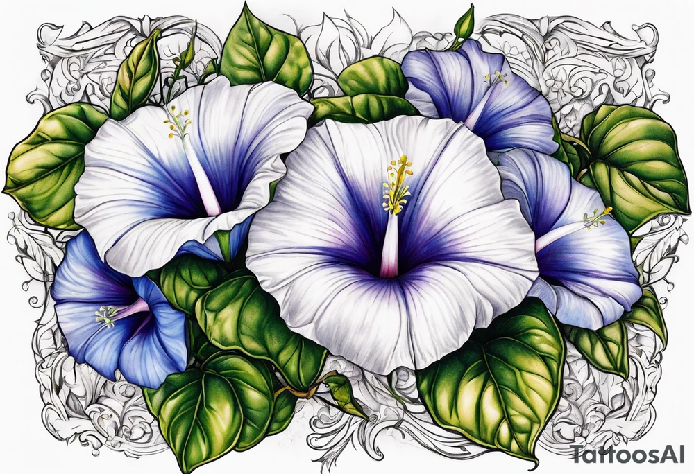 morning glory design tattoo idea