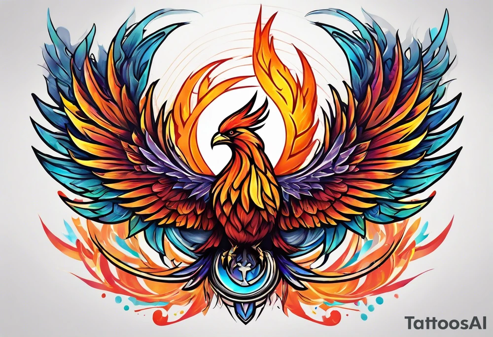 Phoenix rising from the ashes tattoo idea