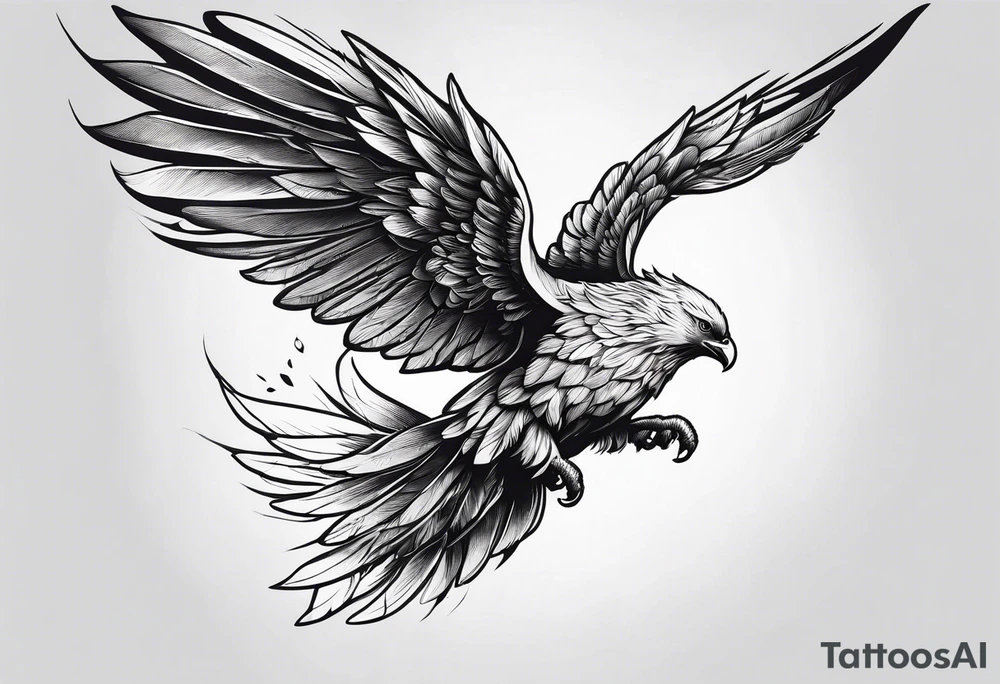 simple icarus falling tattoo idea