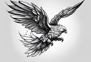 simple icarus falling tattoo idea