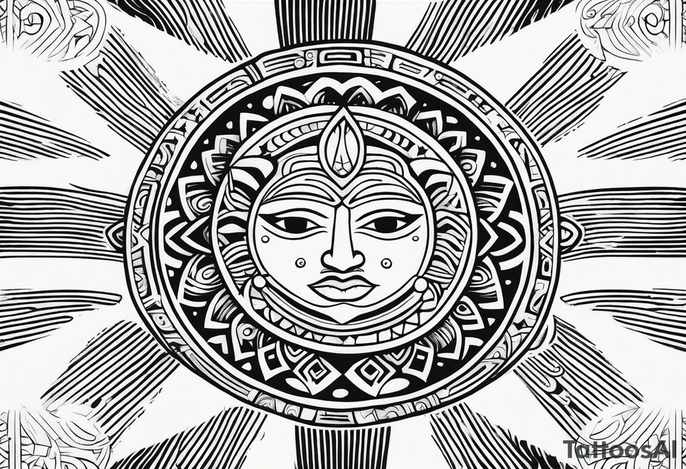 sun and freedom maori tattoo idea