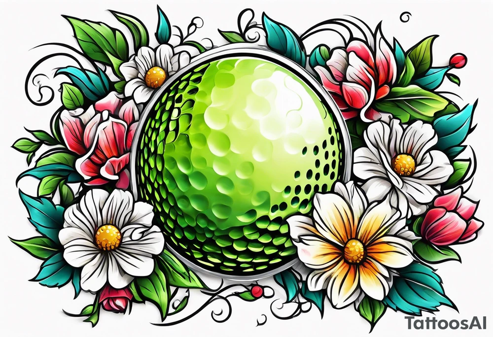 Dad golfing bowling softball flowers tattoo idea