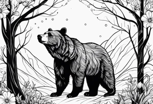 mother bear with cub looking at each other tattoo idea