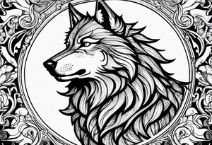 wolf with sword tattoo idea