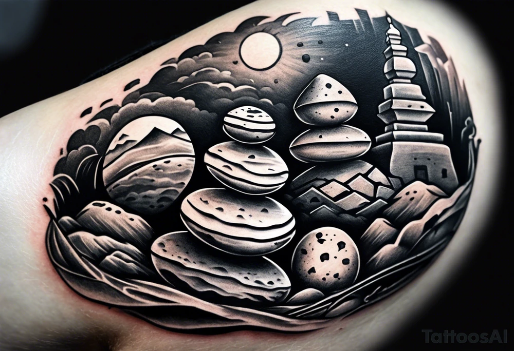 Rocks stacked on top of each other tattoo idea