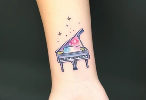 piano under the stars tattoo idea