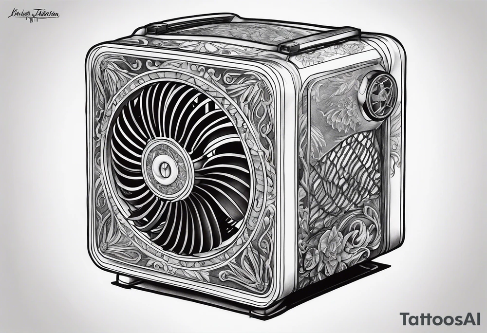 a box fan tattoo idea