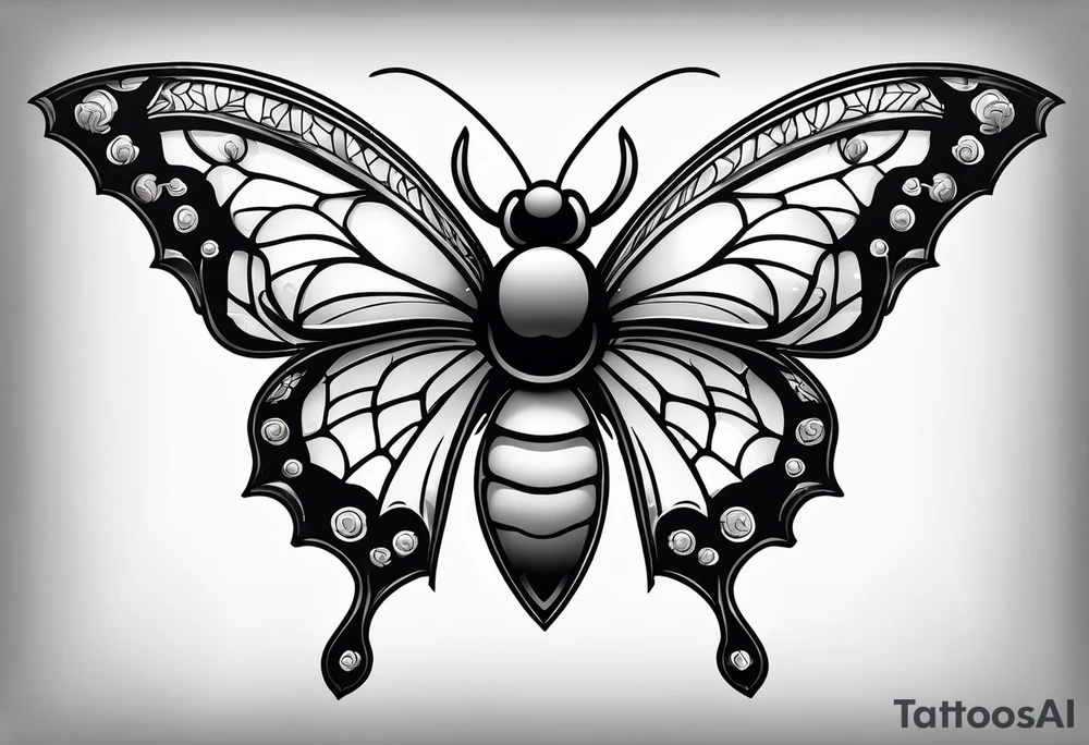 Spider shaped into a butterfly tattoo idea