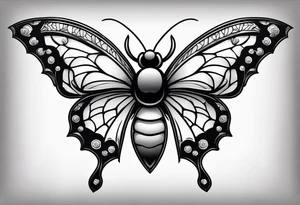 Spider shaped into a butterfly tattoo idea