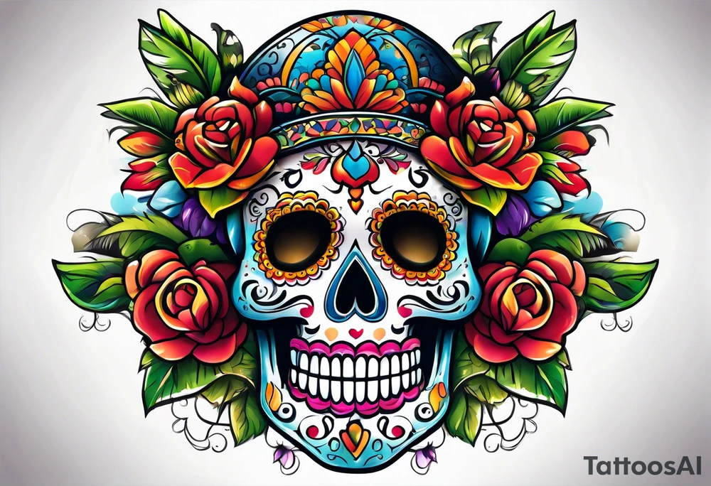Mexico day of dead tattoo idea
