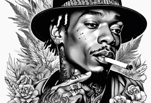 Wiz Khalifa smoking a joint tattoo idea