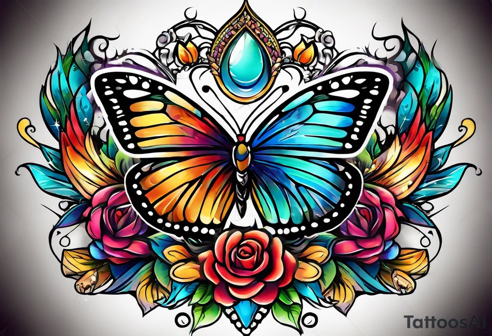 Colorfull macaras tattoo idea
