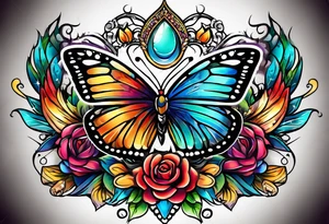 Colorfull macaras tattoo idea