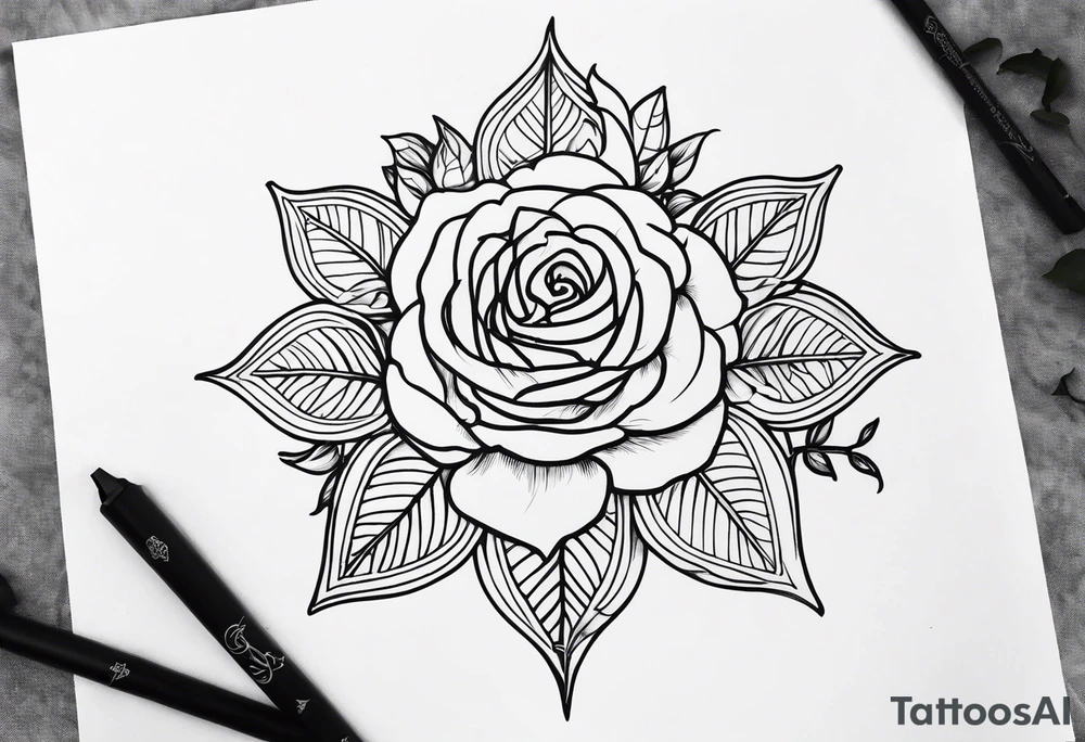 Elvish rose tattoo idea