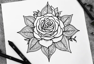Elvish rose tattoo idea
