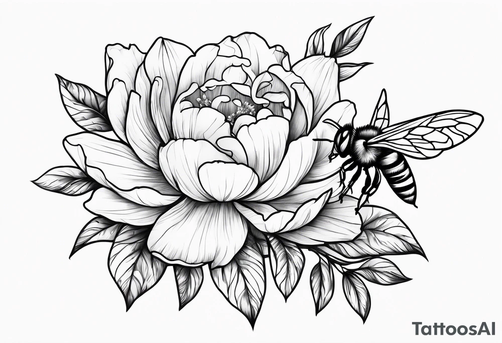 Lily rose with rose bud honey bee peony arm cuff tattoo idea
