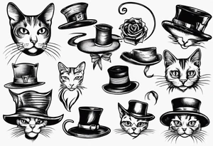 cat it a hat tattoo idea