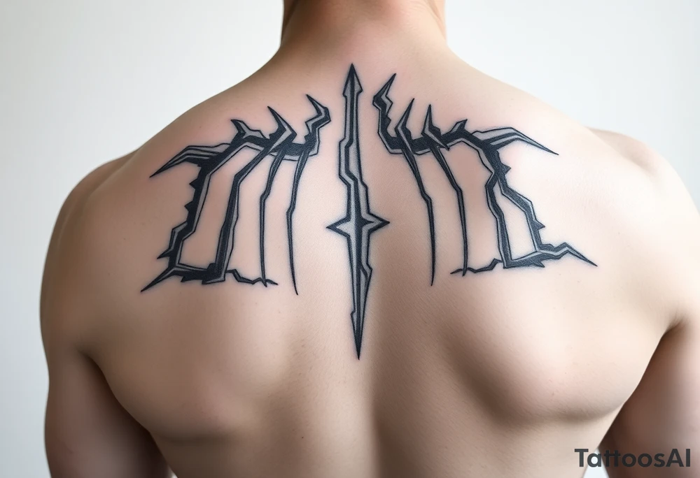 a back tattoo that looks like an exhaust vent tattoo idea