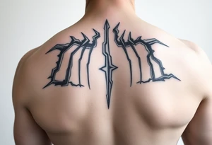a back tattoo that looks like an exhaust vent tattoo idea