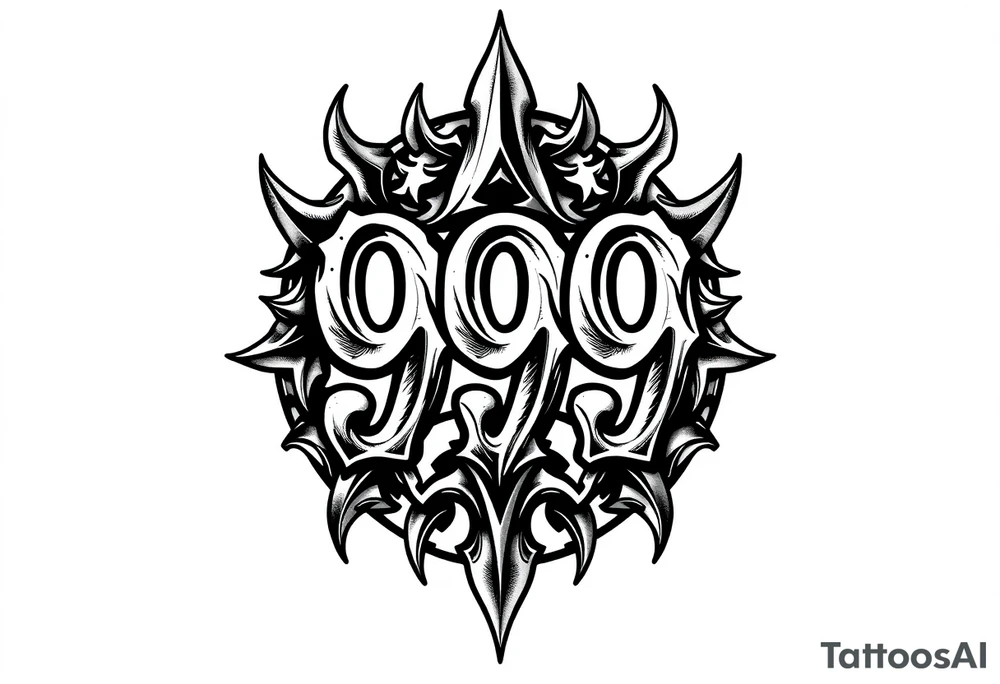 999 symbol for men tattoo idea