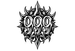 999 symbol for men tattoo idea