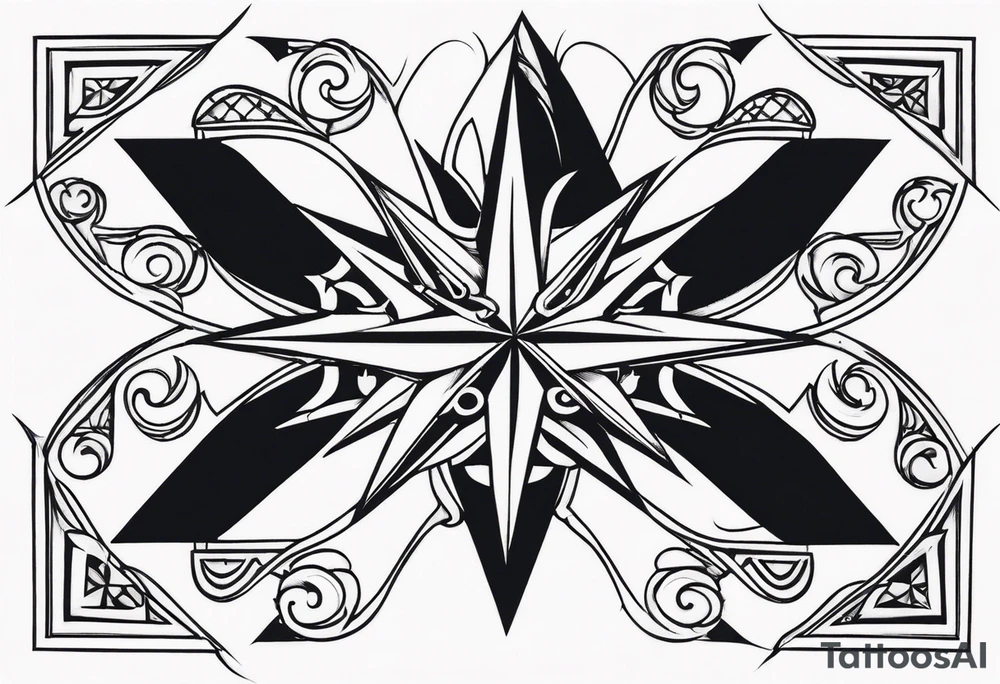 Bold Nautical Star tattoo idea