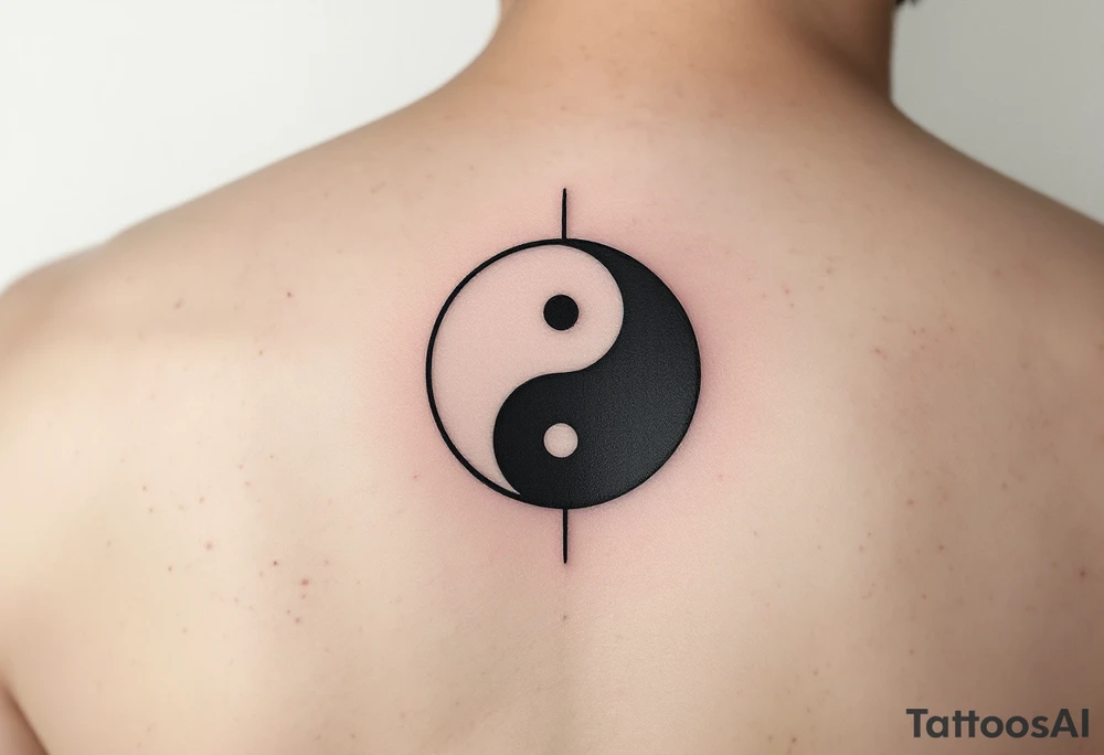 A yin-yang symbol split between two tattoos: the father’s half in black and white on one wrist, and the second complementary half in the same colors on the other wrist. tattoo idea