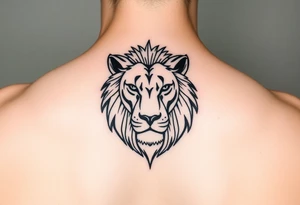 Feminine lion head tattoo idea