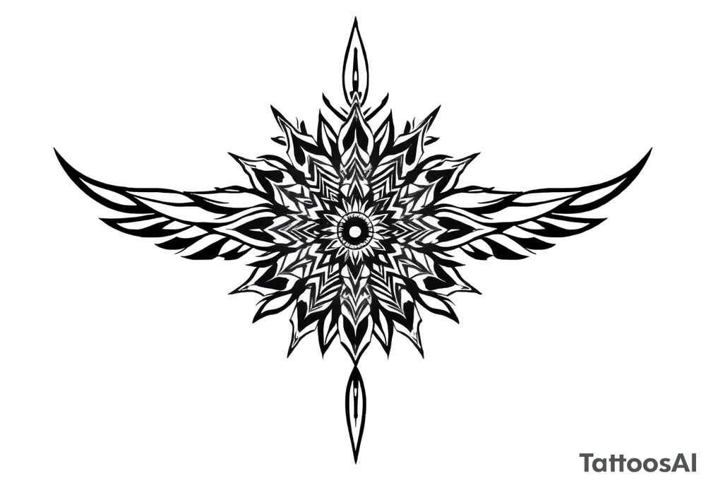 spiritual feather indian mandala shaman tattoo idea