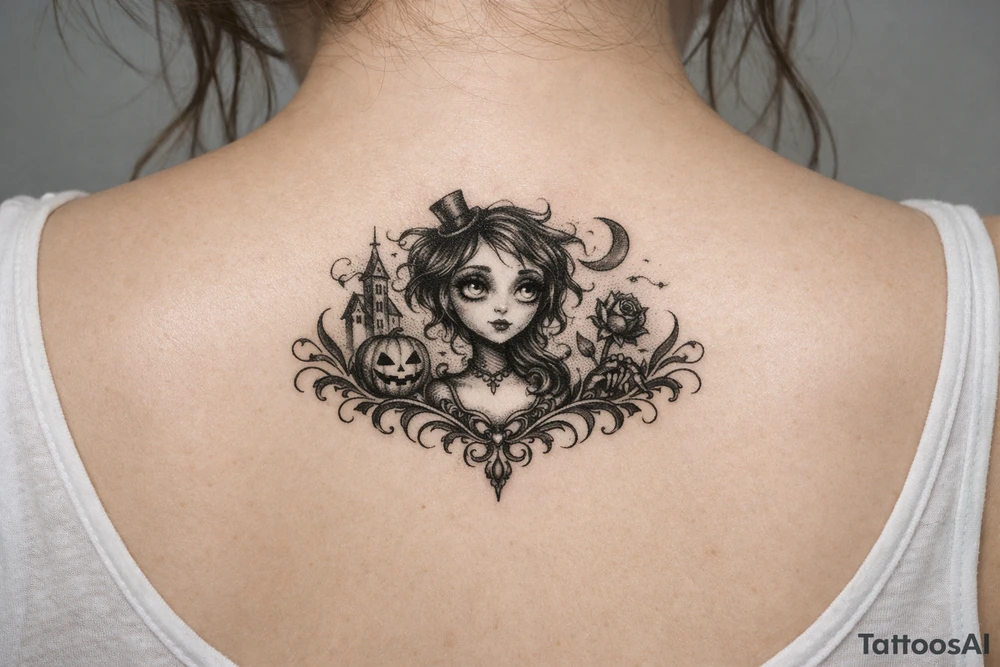 Un. Tatou, inspiré des classiques de film de Tim Burton. tattoo idea