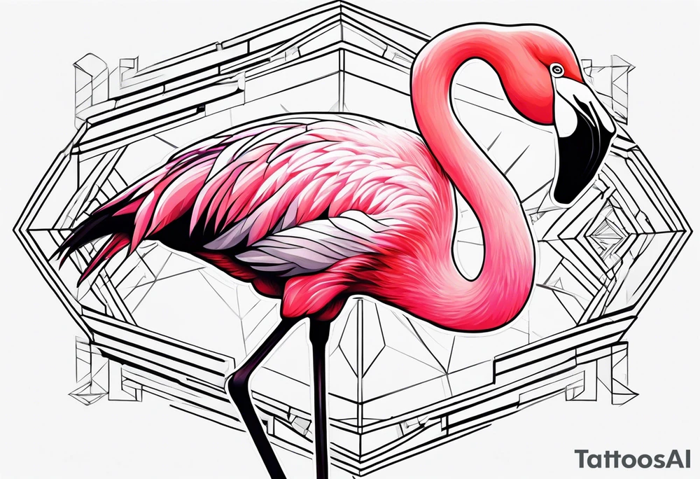cute flamingo tattoo idea