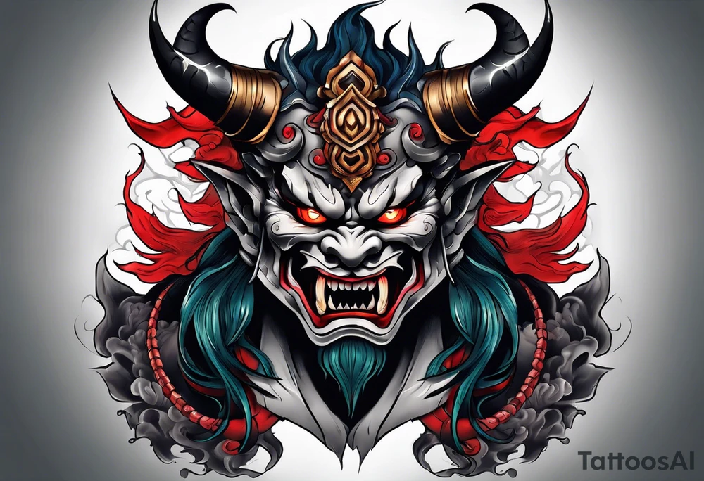 oni demon tattoo idea