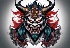 oni demon tattoo idea