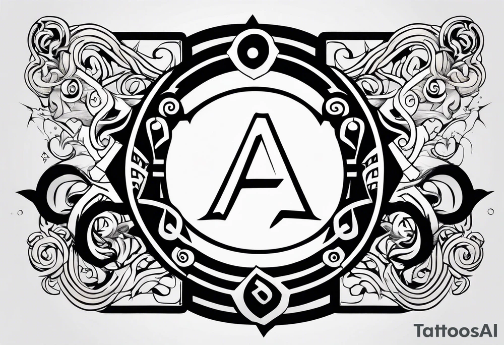 naruto headband with the letters AR in the middle tattoo idea