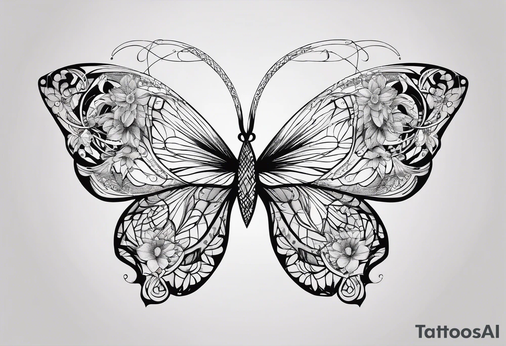 simple shape, dimond shape, split in two distinct parts that are symmetrical, resembling lungs or breathing tattoo idea
