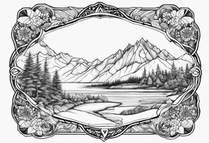 beautiful text box tattoo idea