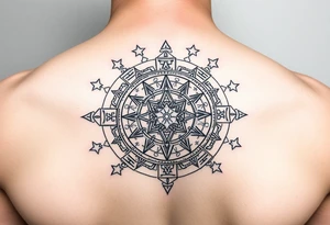 Mayan Astronomy surrounded stars tattoo idea