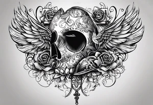Key to my heart poking through skin and coming out again tattoo idea