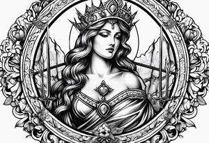 Immaculate heart  with swords or spears going through it tattoo idea