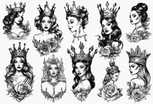 lady with a crown tattoo idea