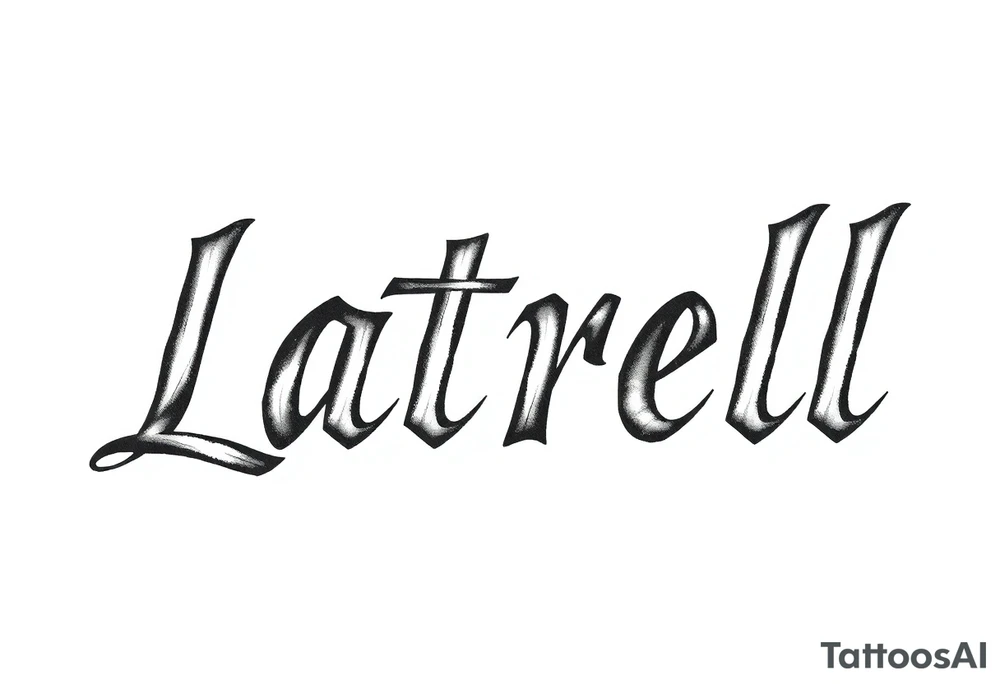 Lettering style fonts that say Latrell tattoo idea